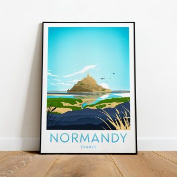 Normandy Travel Canvas Poster Print - France Normandy Poster Normandy Artwork