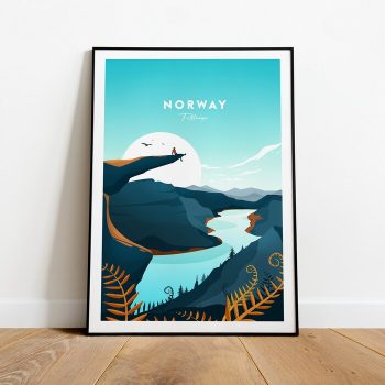 Norway Traditional Travel Canvas Poster Print - Trolltunga
