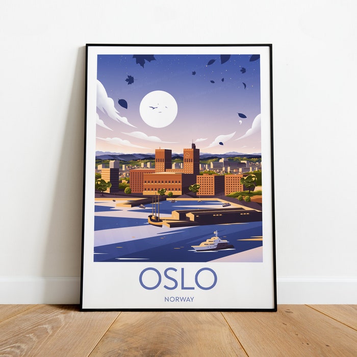 Oslo Travel Canvas Poster Print - Norway Oslo Poster Oslo Print Norway Poster