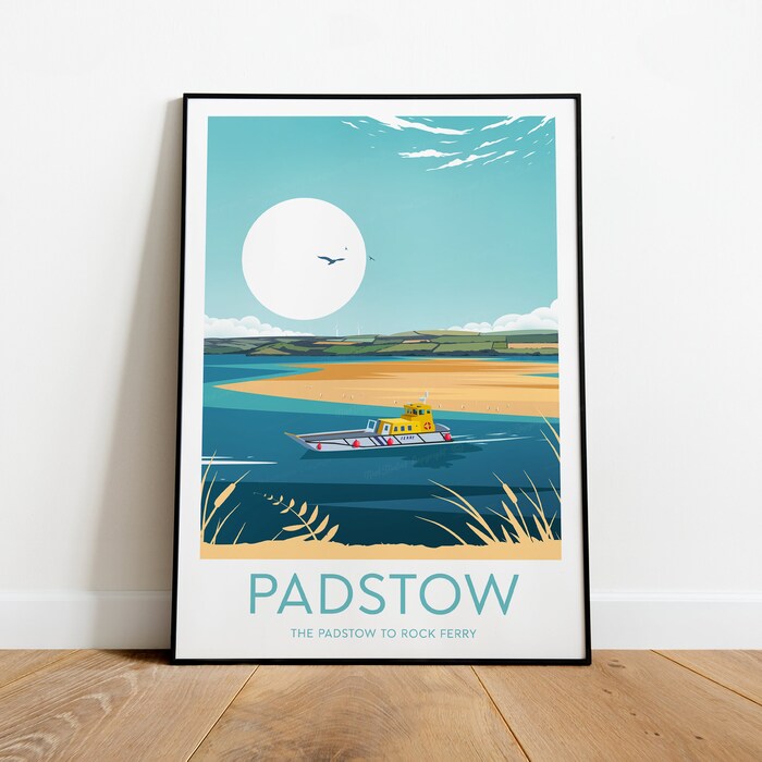 Padstow Ferry Travel Canvas Poster Print - Cornwall - Padstow To Rock