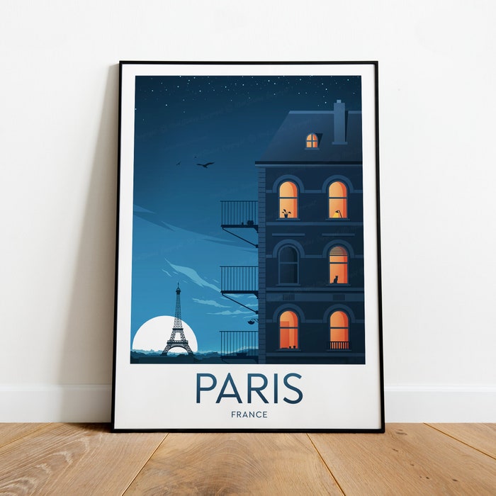 Paris Travel Canvas Poster Print - France