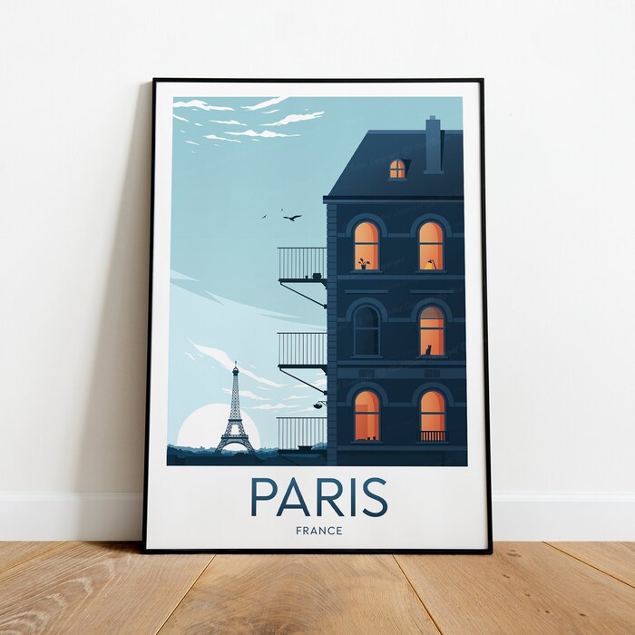 Paris Travel Canvas Poster Print - France
