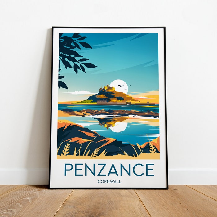 Penzance Travel Canvas Poster Print - Cornwall
