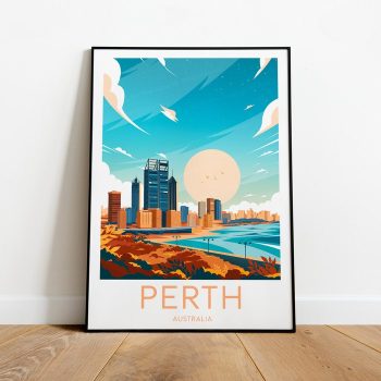 Perth Travel Canvas Poster Print - Australia Perth Print Perth Poster