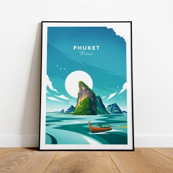 Phuket Traditional Travel Canvas Poster Print - Thailand Phuket Poster Travel Poster Thailand Poster