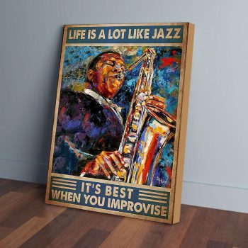 Playing Jazz Canvas Poster Prints Wall Art Decor