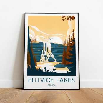 Plitvice Lakes Travel Canvas Poster Print - Croatia Croatia Poster Dubrovnik Print Split Print