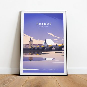 Prague Traditional Travel Canvas Poster Print - Czech Republic