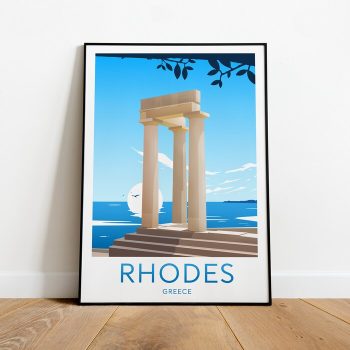 Rhodes Travel Canvas Poster Print - Greece