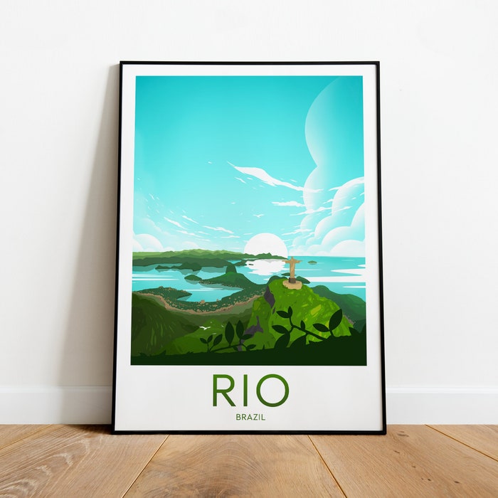 Rio Travel Canvas Poster Print - Brazil Rio Print Rio Poster Brazil Poster Travel Gift
