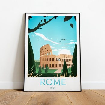 Rome Travel Canvas Poster Print - Colosseum Rome Poster Italy Print Italy Poster
