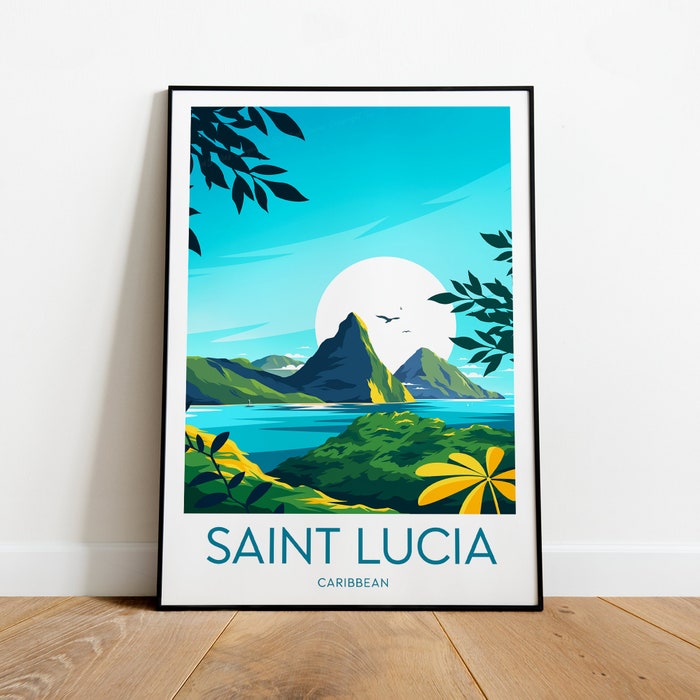 Saint Lucia Travel Canvas Poster Print - Caribbean