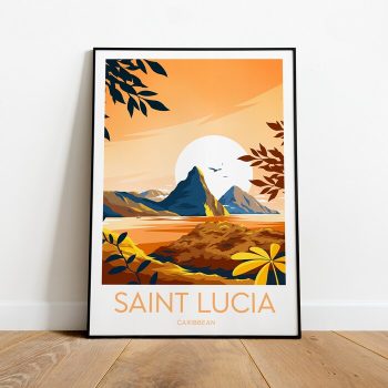 Saint Lucia Travel Canvas Poster Print - Caribbean