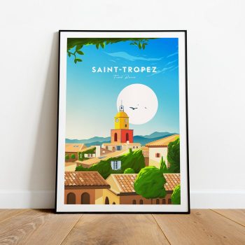 Saint-Tropez Traditional Travel Canvas Poster Print - French Riviera