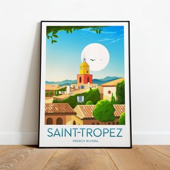 Saint-Tropez Travel Canvas Poster Print - French Riviera