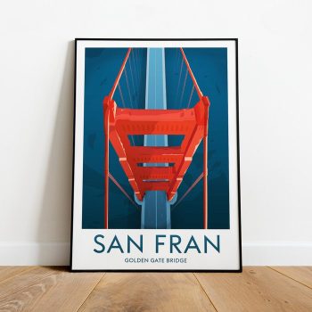 San Francisco Travel Canvas Poster Print - Golden Gate Bridge San Francisco Print Usa Poster