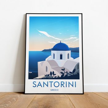 Santorini Travel Canvas Poster Print - Greece Santorini Poster