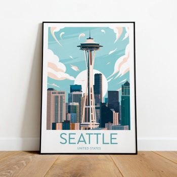 Seattle Travel Canvas Poster Print - United States
