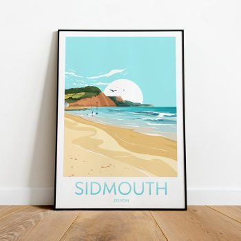 Sidmouth Travel Canvas Poster Print - Devon