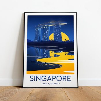 Singapore Travel Canvas Poster Print Singapore Poster Singapore Print