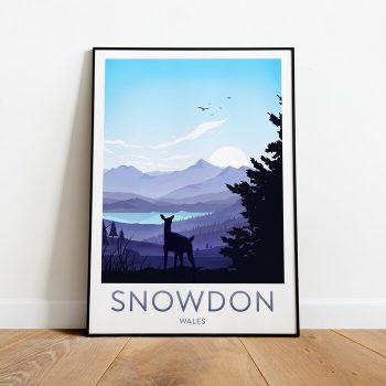 Snowdon Travel Canvas Poster Print - Wales Swindon Poster Snowdonia Print Birthday Print