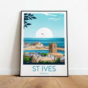 St Ives Travel Canvas Poster Print - Cornwall