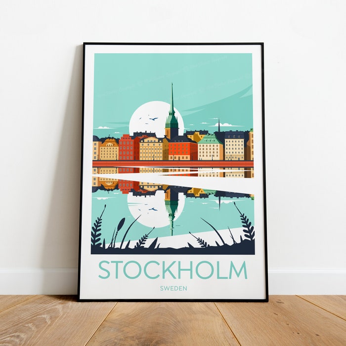 Stockholm Travel Canvas Poster Print - Sweden