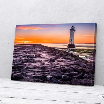 Sunset Lighthouse Attractive Nature Canvas Poster Prints Wall Art Decor