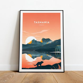 Tasmania Traditional Travel Canvas Poster Print - Australia