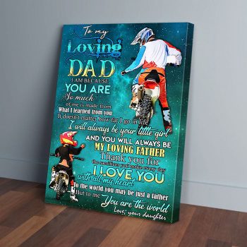 To My Dad Daughter Birtbikes Canvas Poster Prints Wall Art Decor