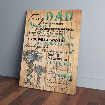 To My Dad Daughter Tree Canvas Poster Prints Wall Art Decor