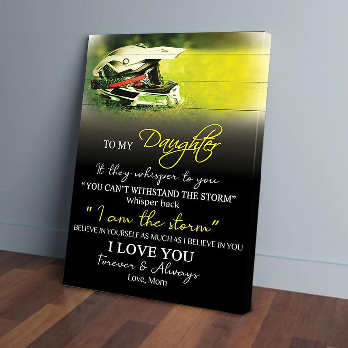 To My Daughter If They Whisper To You Mom Biker Canvas Poster Prints Wall Art Decor