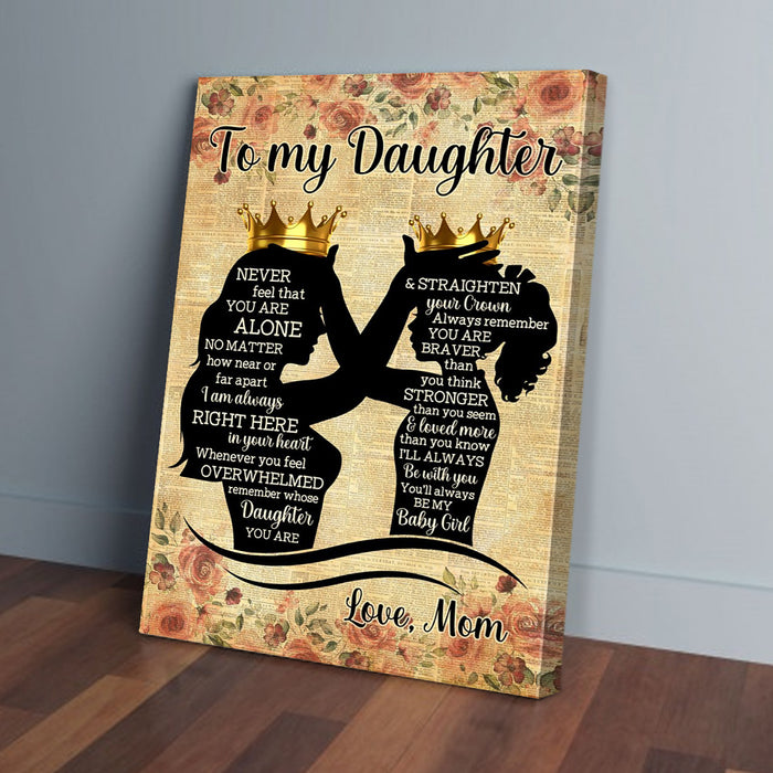 To My Daughter Mom Queen Canvas Poster Prints Wall Art Decor