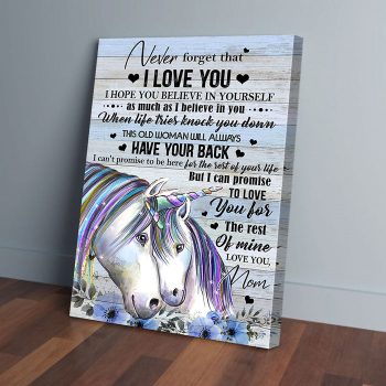 To My Daughter Mom Unicorn Canvas Poster Prints Wall Art Decor
