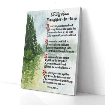 To My Dear Daughter-In-Law We'd Love You Too From Mom Painting Canvas Poster Prints Wall Art Decor