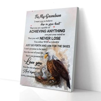 To My Grandson Eagle Grandma Canvas Poster Prints Wall Art Decor