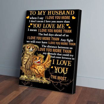 To My Husband Owl Love Canvas Poster Prints Wall Art Decor