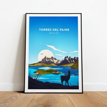 Torres Del Paine Traditional Travel Canvas Poster Print - National Park