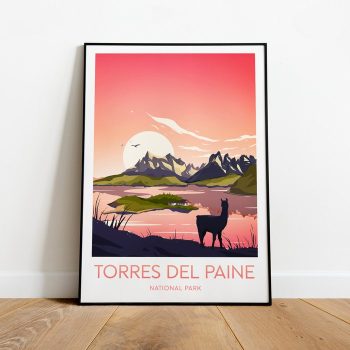 Torres Del Paine Travel Canvas Poster Print - National Park