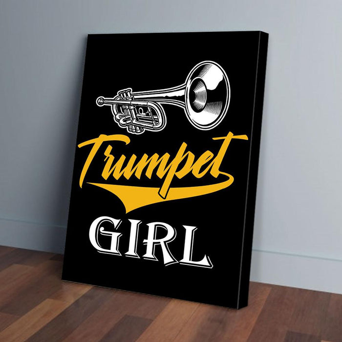 Trumpet Girl Canvas Poster Prints Wall Art Decor