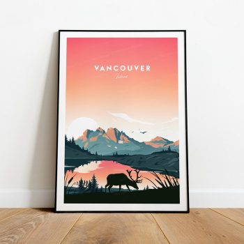 Vancouver Island Traditional Travel Canvas Poster Print