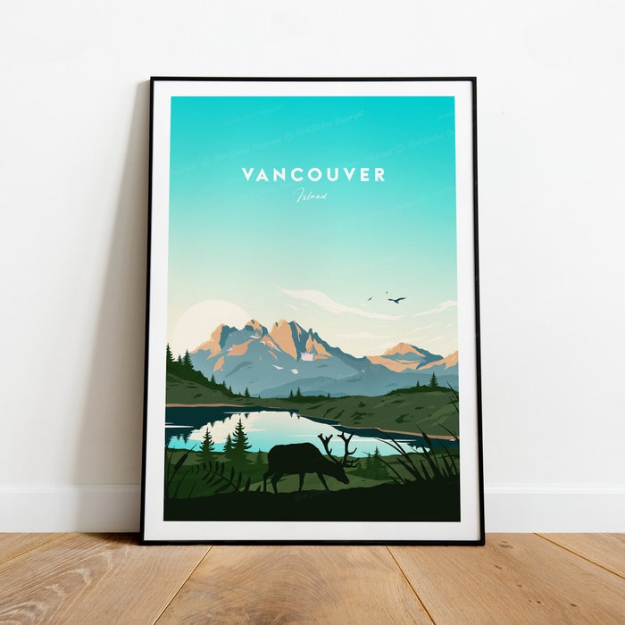 Vancouver Island Traditional Travel Canvas Poster Print
