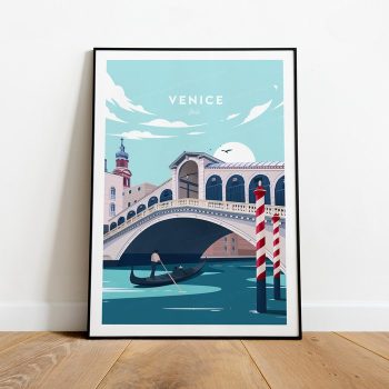 Venice Traditional Travel Canvas Poster Print - Italy