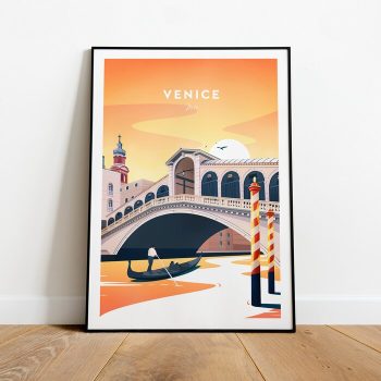 Venice Traditional Travel Canvas Poster Print - Italy