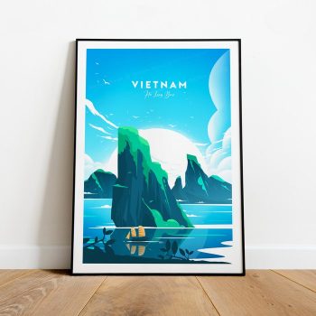 Vietnam Traditional Travel Canvas Poster Print - Ha Long Bay Vietnam Print Vietnam Poster Hanoi