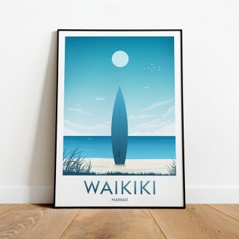 Waikiki Travel Canvas Poster Print - Hawaii Waikiki Print Waikiki Poster Hawaii Print Hawaii Poster