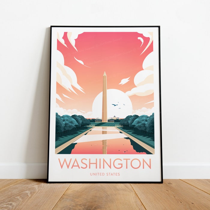 Washington Travel Canvas Poster Print - United States Washington Print Washington Poster Usa Art Washington Artwork