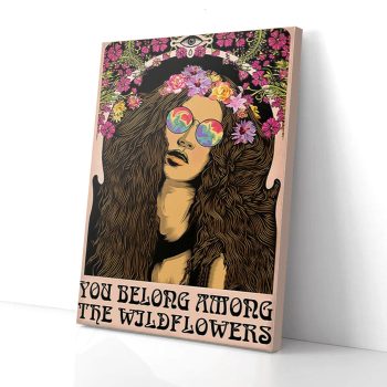 Wildflowers Hippe Girl Canvas Poster Prints Wall Art Decor