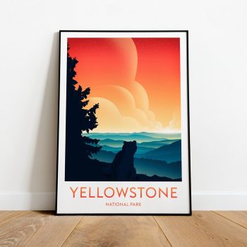 Yellowstone National Park Travel Canvas Poster Print Yellowstone Print Yellowstone Poster National Park Artwork