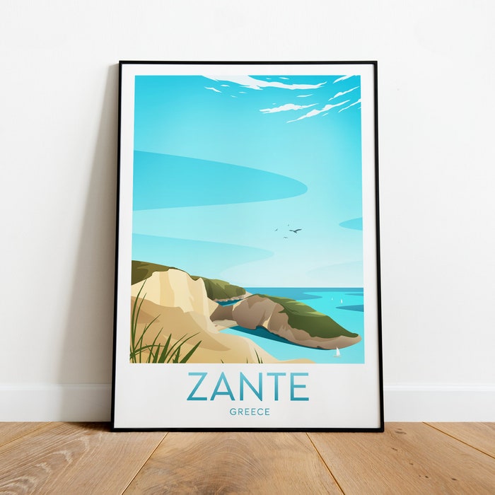 Zante Travel Canvas Poster Print - Greece